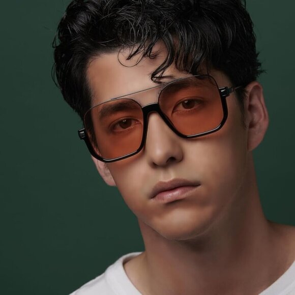 Sunglasses Oversized Square Dual Tone UV400 Protection Unisex Fashion - Picture 4 of 9